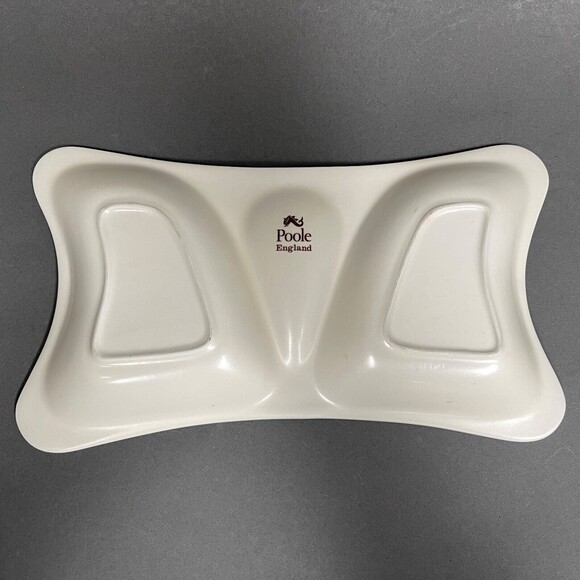 Poole Pottery Divided Serving Dish England Country Lane Trinket Flowers Roots - Picture 5 of 6